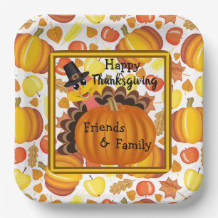 Happy Thanksgiving Friends and Family Paper Plates