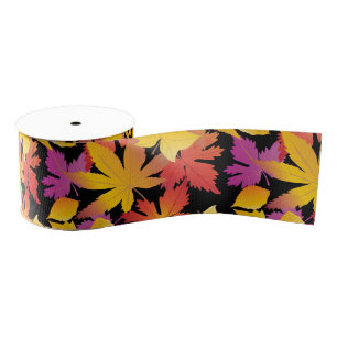 Happy Thanksgiving! Friendsgiving Fall leaves Grosgrain Ribbon