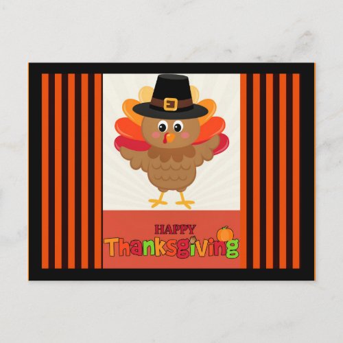 Happy Thanksgiving from Mr Turkey Postcard
