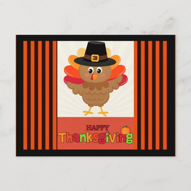 Happy Thanksgiving from Mr. Turkey Postcard (Front)