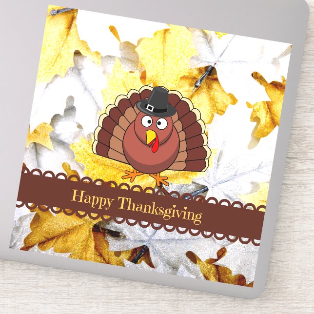 Happy Thanksgiving from Mr. Turkey Sticker (Detail)
