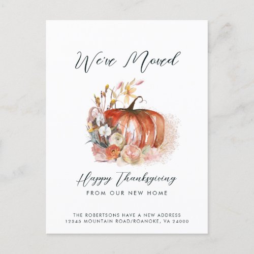 Happy Thanksgiving from our New Home Moving Announcement Postcard
