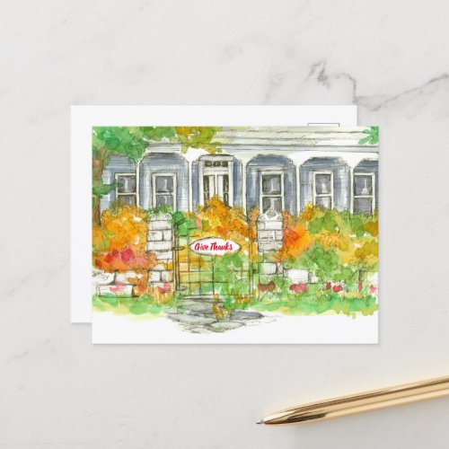 Happy Thanksgiving From Realtor New Home Autumn Postcard