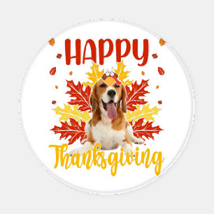Happy Thanksgiving Funny Turkey Beagle Lover Coaster Set
