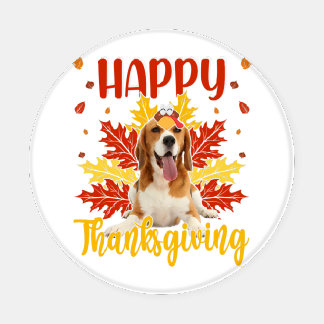Happy Thanksgiving Funny Turkey Beagle Lover Coaster Set