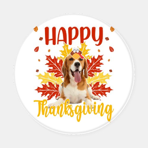 Happy Thanksgiving Funny Turkey Beagle Lover Coaster Set