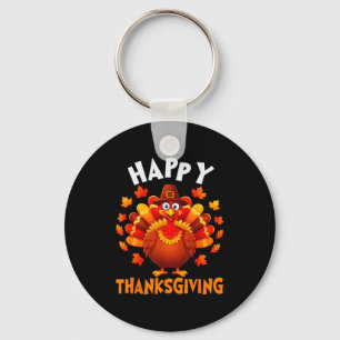 Happy Thanksgiving Funny Turkey Family Dinner Than Keychain