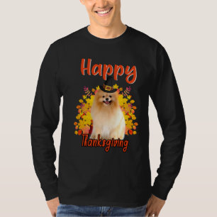 Happy Thanksgiving Funny Turkey Pomeranian Lover T-Shirt