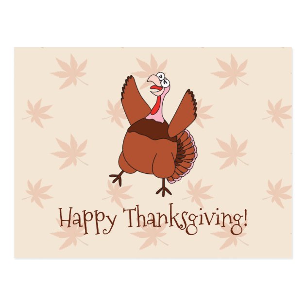Happy Thanksgiving Funny Turkey Postcard