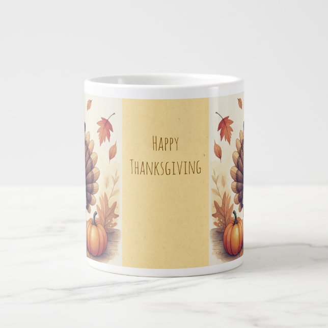 Happy Thanksgiving, Funny Turkey Specialty Mug (Front)