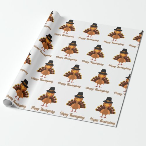 Happy Thanksgiving Funny Turkey  Wrapping Paper