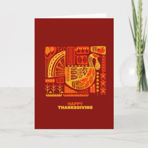 Happy Thanksgiving Geometric Abstract Greeting Card