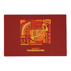 Happy Thanksgiving Geometric Abstract Laminated Placemat
