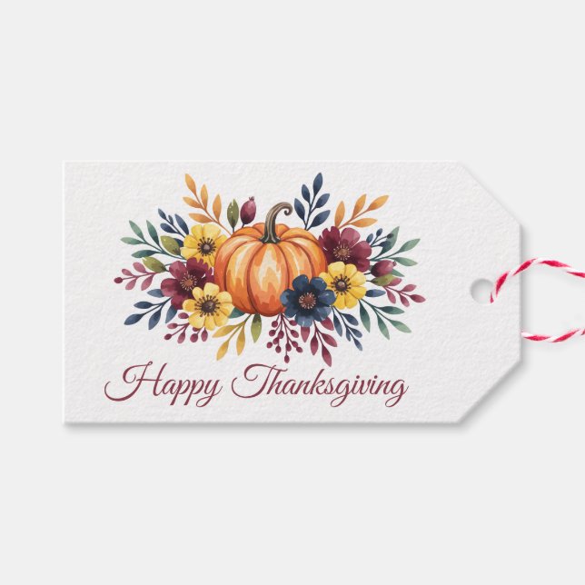 Happy Thanksgiving Gift Tags (Front (Horizontal))
