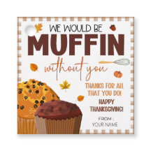 Happy Thanksgiving Gift Tags, Muffin Gift Tags