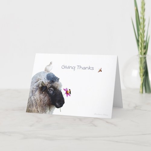 Happy Thanksgiving Giving Thanks Holiday Card