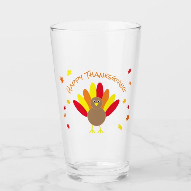 Happy Thanksgiving Glass (Front)