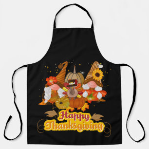 Happy Thanksgiving Gnome Trio Apron