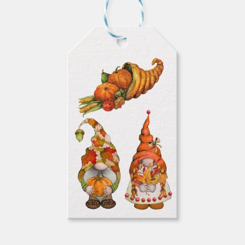 Happy Thanksgiving Gnomes Gift Tags