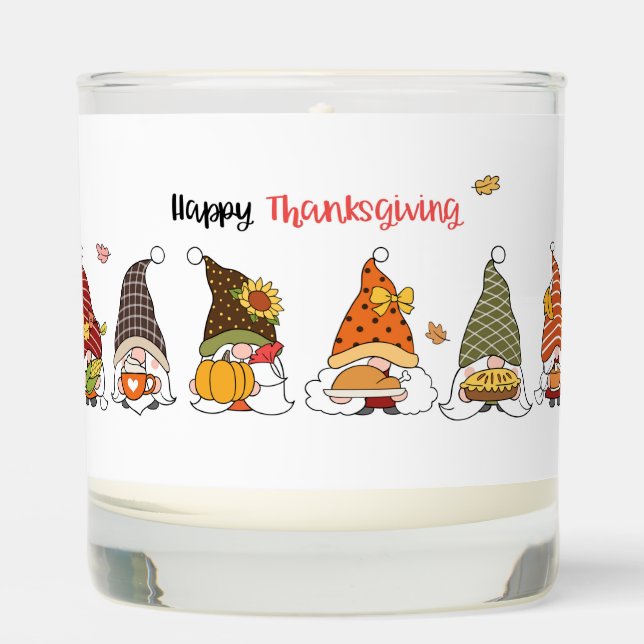 Happy Thanksgiving Gnomes Scented Candle (Front)
