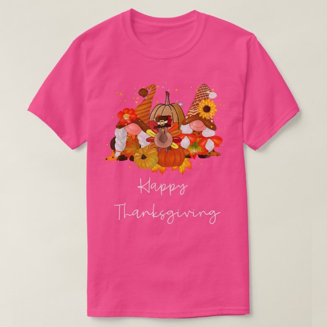 Happy Thanksgiving Gnomes  T-Shirt (Design Front)