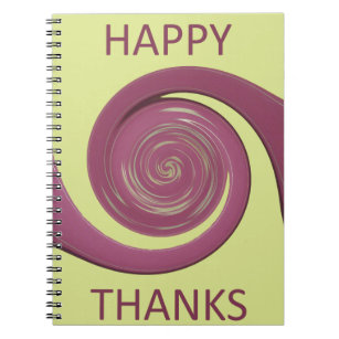Happy Thanksgiving Golden Yellow whirl design.png Notebook