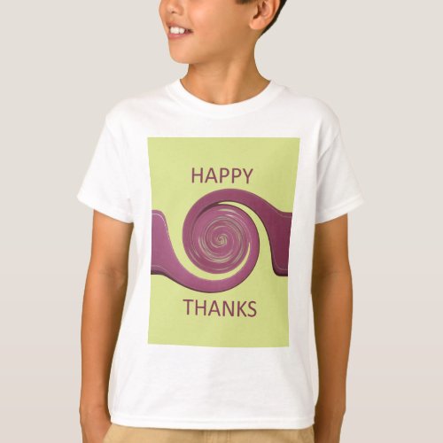Happy Thanksgiving Golden Yellow whirl designpng T_Shirt