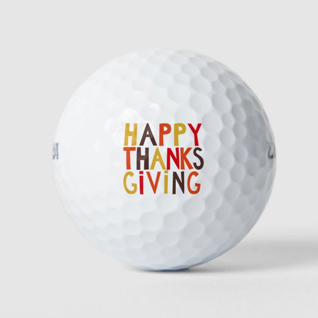 Happy Thanksgiving Golf Ball (Front)