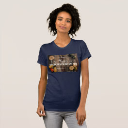 Happy Thanksgiving Gourds on Rustic Wood T-Shirt