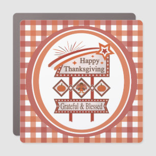 Happy Thanksgiving Grateful & Blessed Retro Sign