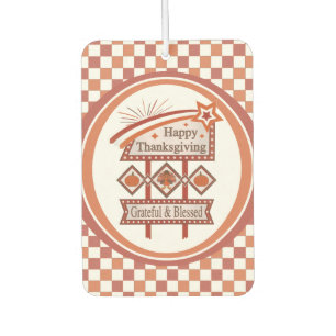 Happy Thanksgiving Grateful & Blessed Retro Sign Air Freshener