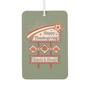 Happy Thanksgiving Grateful & Blessed Retro Sign Air Freshener