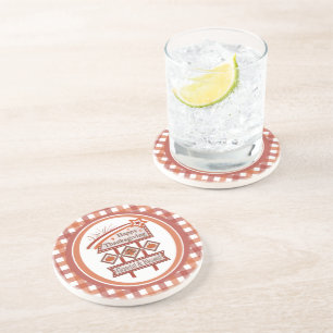 Happy Thanksgiving Grateful & Blessed Retro Sign Coaster