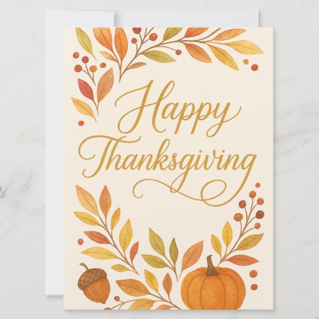 Happy Thanksgiving Greeting Card (Front)