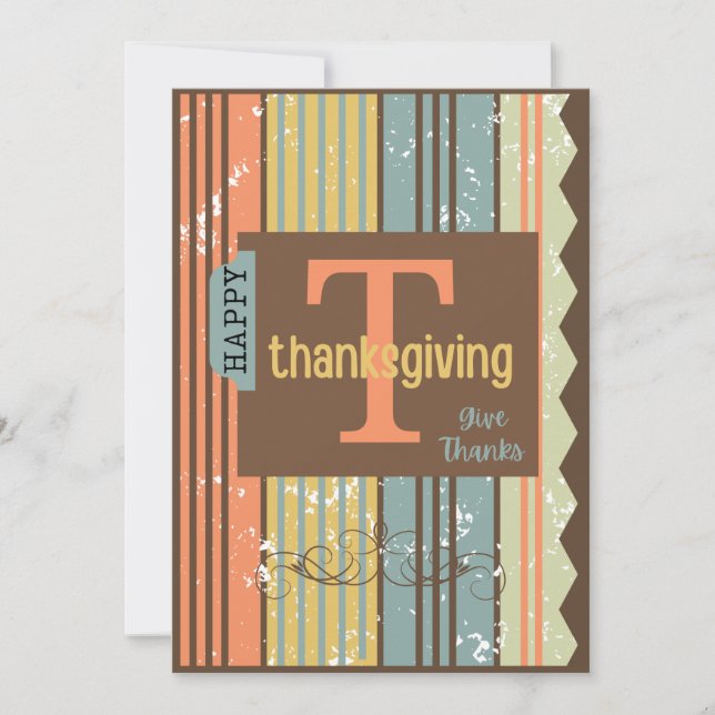 Happy Thanksgiving Greeting Card -  (Front)