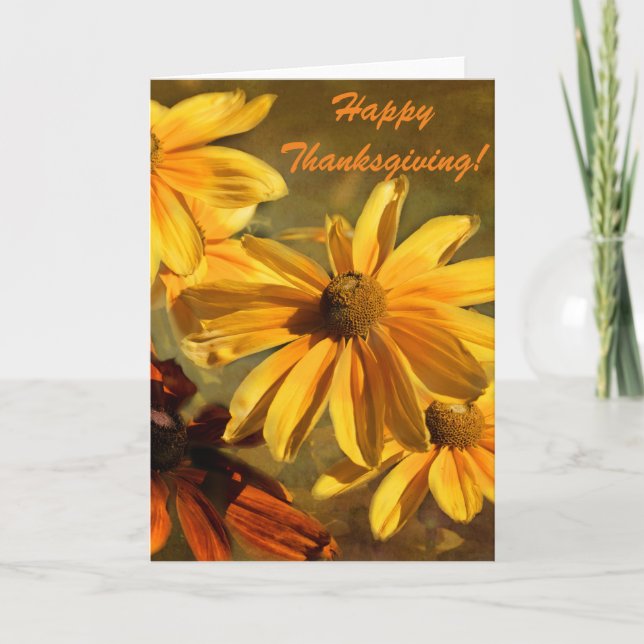 Happy Thanksgiving Greeting Card in Orange (Front)