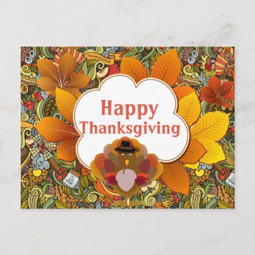 Happy Thanksgiving Greeting Postcard