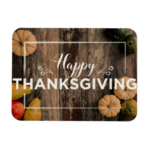 Happy Thanksgiving greeting with pumpkins Magnet