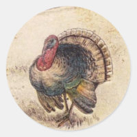 Happy Thanksgiving Greetings Classic Round Sticker