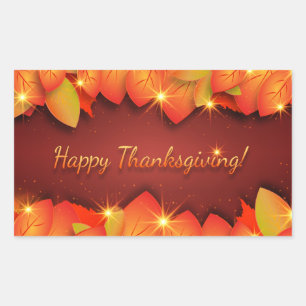 Happy Thanksgiving Greetings Rectangular Sticker