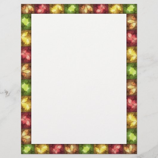 Happy Thanksgiving Grunge Leaves - Letterhead (Front)