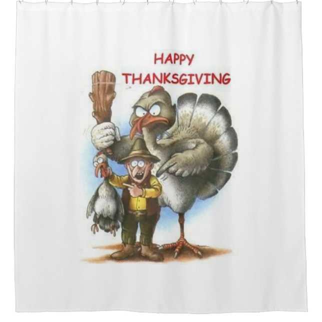 Happy Thanksgiving Guess Who Shower Curtain (Front)