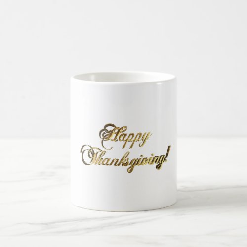 Happy Thanksgiving Handwriting Typography Chic Coffee Mug