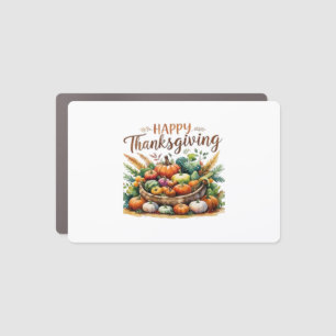 Happy Thanksgiving – Harvest Basket with Pumpkins  Car Magnet