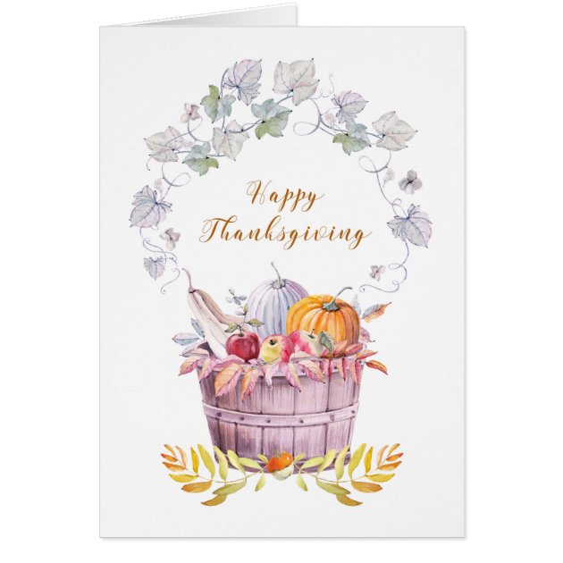 Happy Thanksgiving Harvest Blessings Pumpkins Card