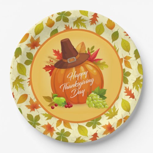 Happy Thanksgiving Harvest  Paper Plates
