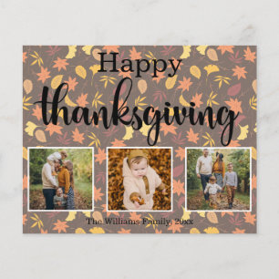 happy thanksgiving holiday 3 photos collage card