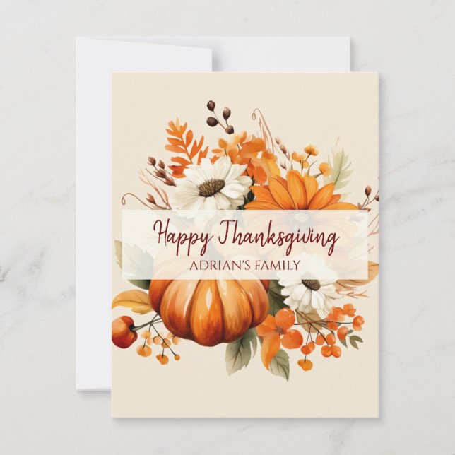 Happy thanksgiving holiday card (Front)