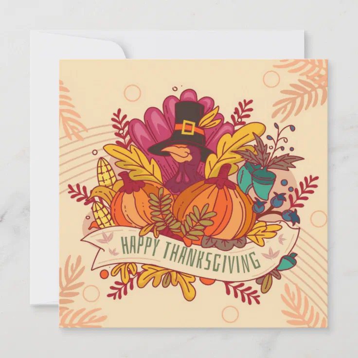 Happy Thanksgiving Holiday Card | Zazzle