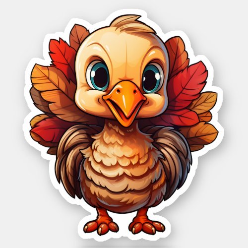 Happy Thanksgiving Holiday Cute Turkey Sticker